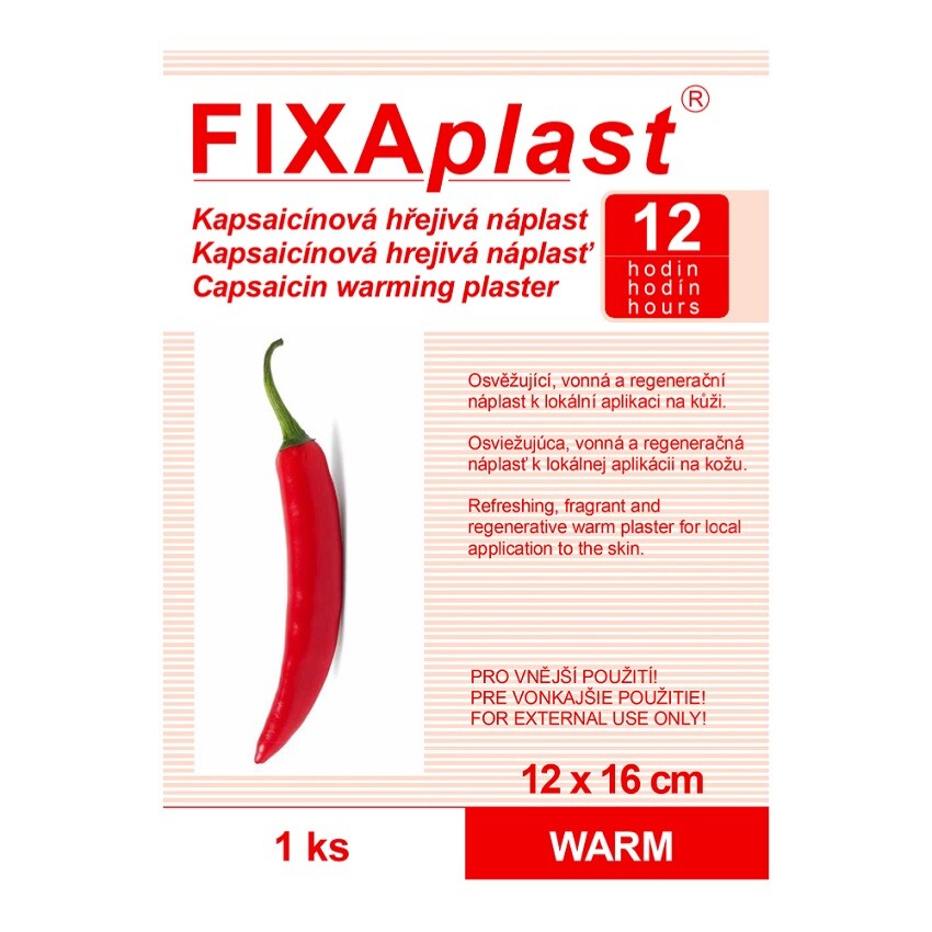 FIXAplast kapsaicin.hřejivá nápl.WARM 12x16cm 1ks