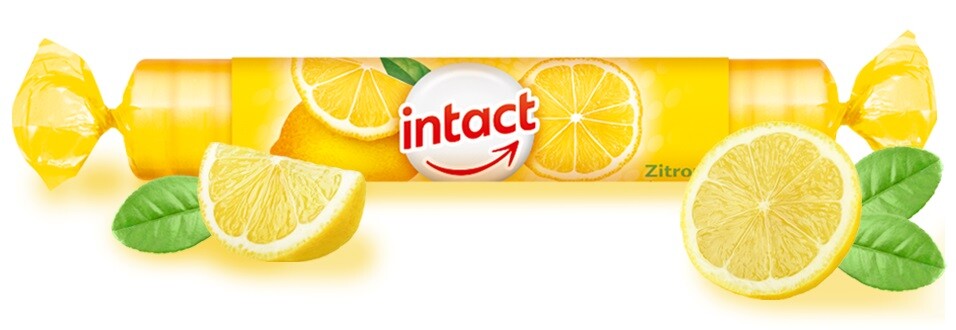 Intact hroznový cukr s vit.C citrón 40g (rolička)