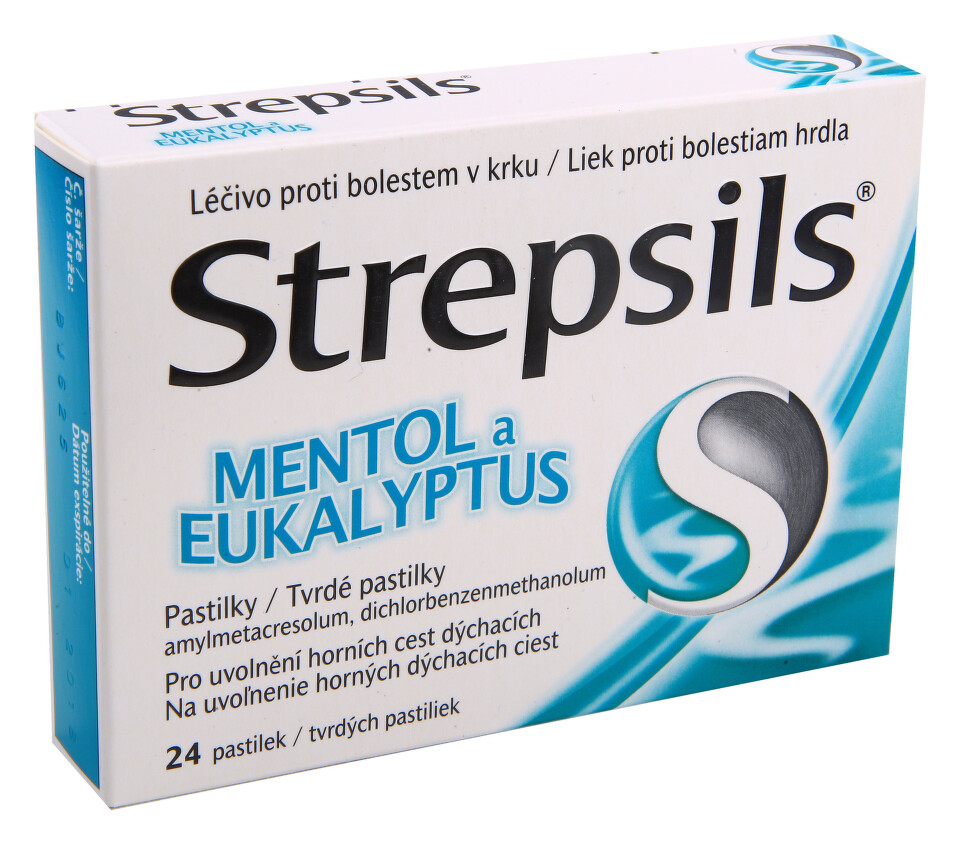 STREPSILS MENTOL A EUKALYPTUS 0,6MG/1,2MG pastilka 24
