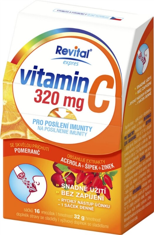 Revital Vitamin C 320mg+Acerola+Šípek+Zinek 16sáč.