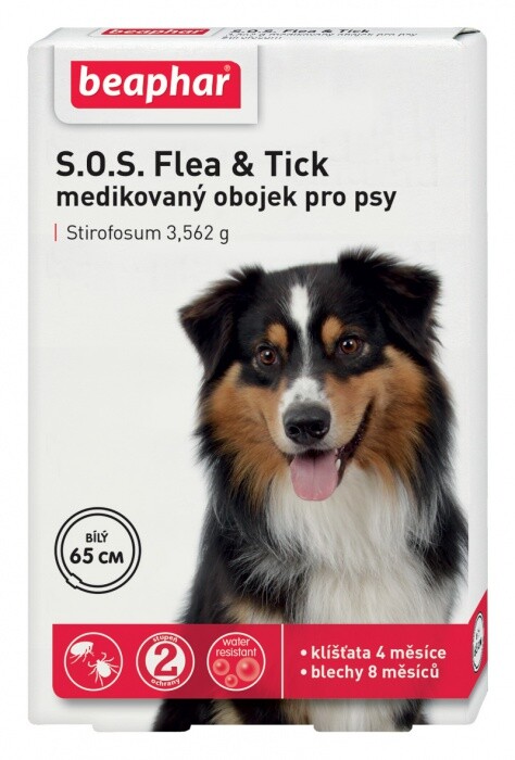SOS Flea and Tick 3.562g obojek pro psy 65cm