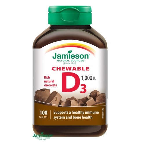 JAMIESON Vitamín D3 1000IU čokoláda cucací tbl.100