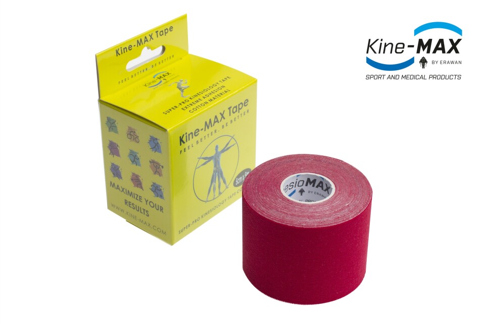 KineMAX SuperPro Cot. kinesiology tape červ.5cmx5m