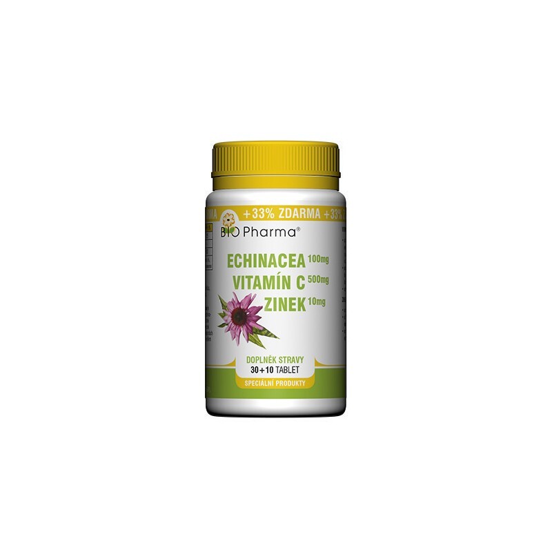 Echinacea 100mg+VitamínC 500mg+Zinek10mg tbl.30+10