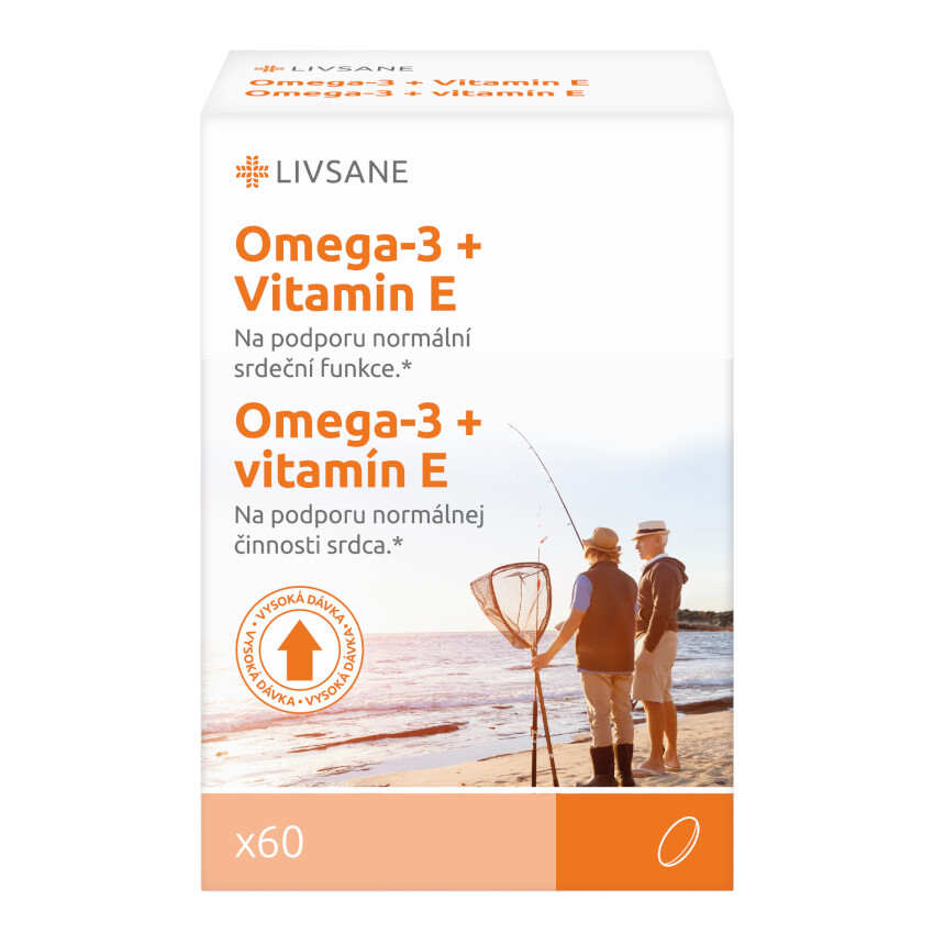 LIVSANE Omega3 rybí olej + Vitamin E kapsle 60 ks