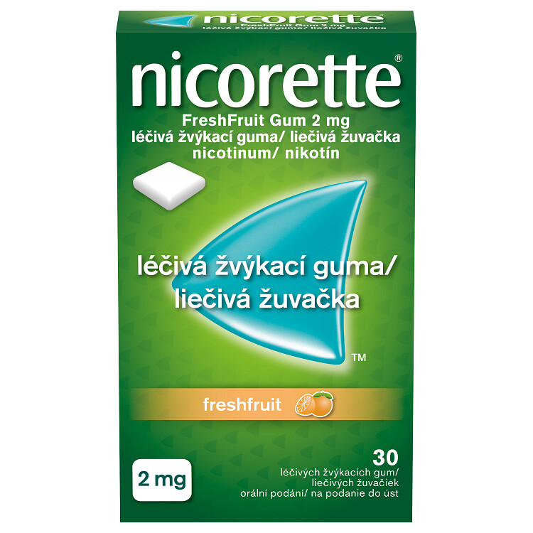 NICORETTE FRESHFRUIT GUM 2MG léčivé žvýkací gumy 30