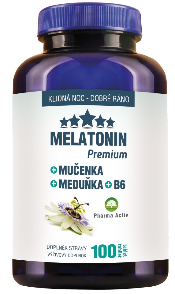 Melatonin Premium Mučenka Meduňka +B6 100 tablet