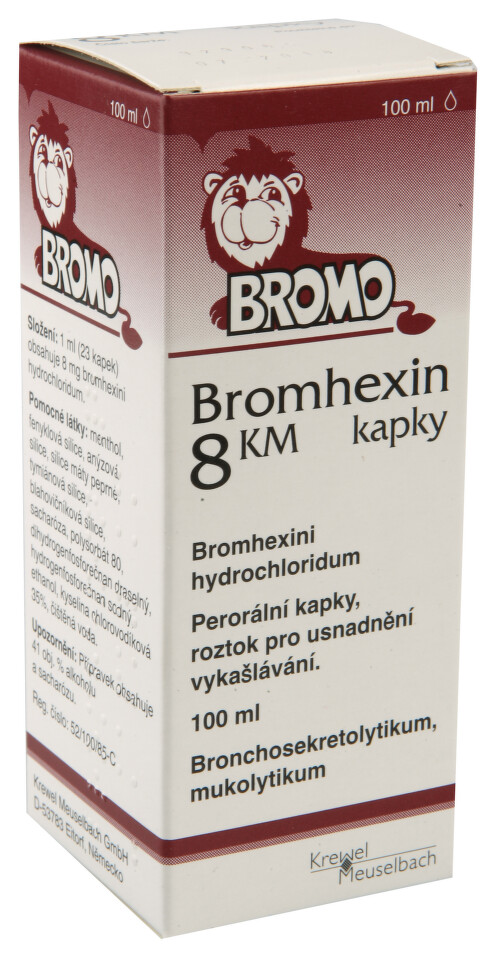 BROMHEXIN 8 KM KAPKY 8MG/ML perorální GTT SOL 1X100ML
