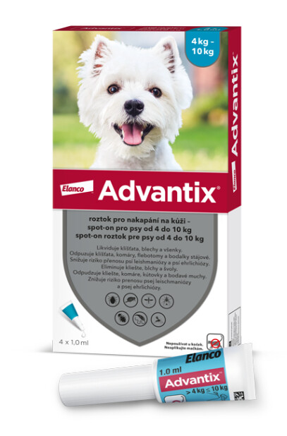 Advantix pro psy 4-10kg spot-on a.u.v.4x1ml