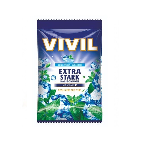 Vivil Extra silný mentol + vit.C bez cukru 60g