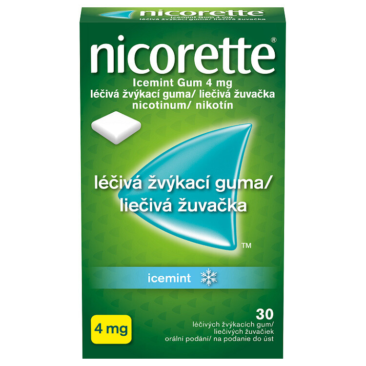NICORETTE ICEMINT GUM 4MG léčivé žvýkací gumy 30