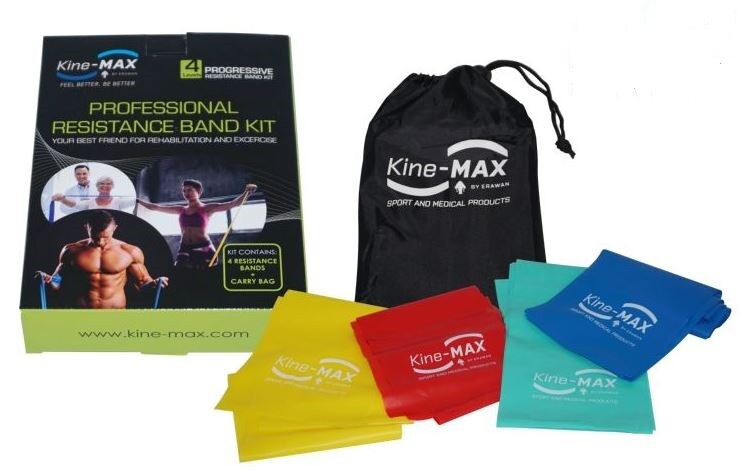 KineMAX Resistance band Posilovací guma KIT 4ksx2m
