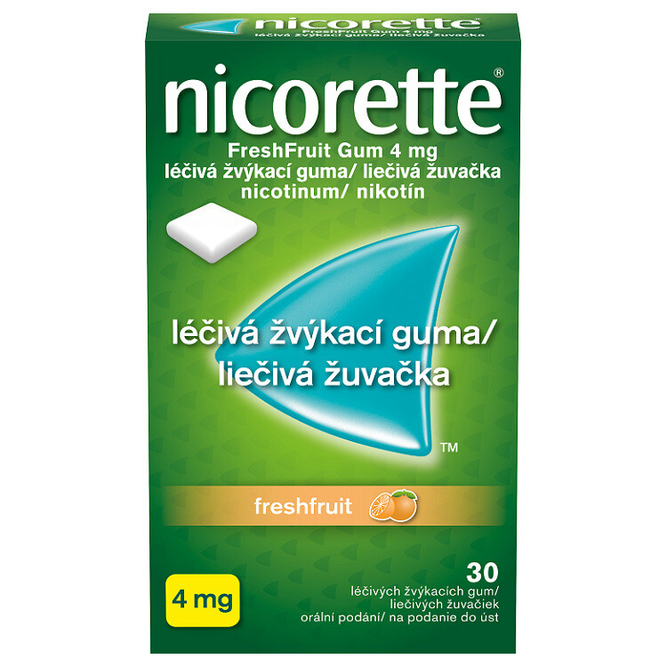 NICORETTE FRESHFRUIT GUM 4MG léčivé žvýkací gumy 30