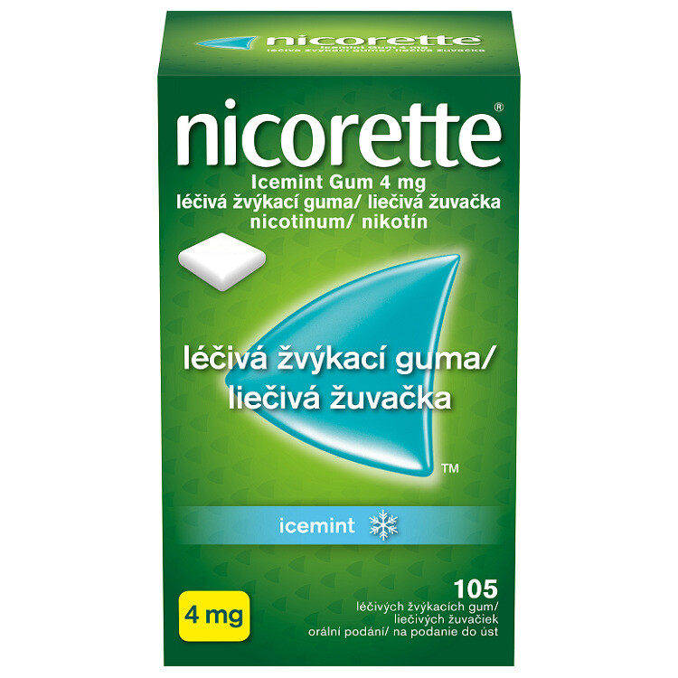NICORETTE ICEMINT GUM 4MG léčivé žvýkací gumy 105
