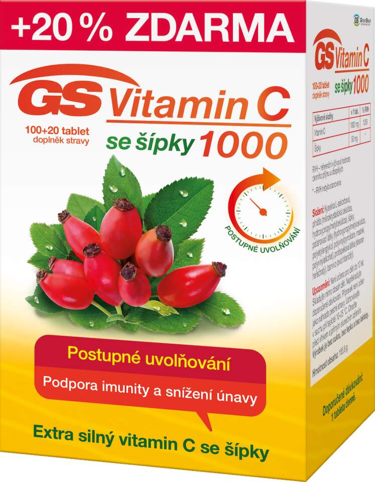 GS Vitamin C1000 se šípky tbl.100+20 2016