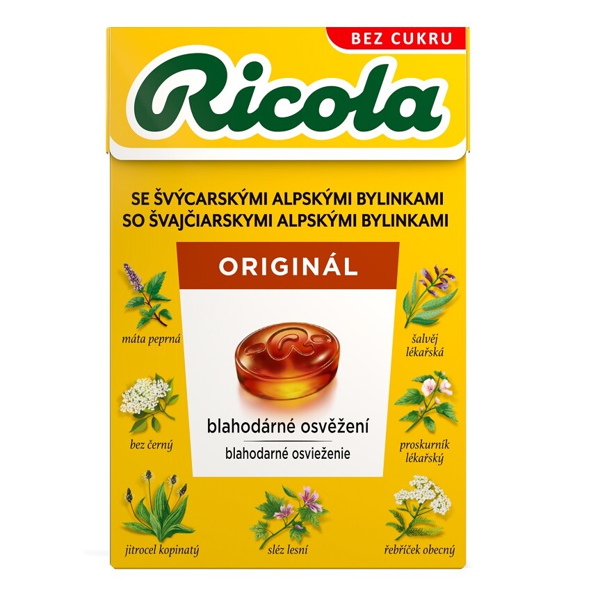 RICOLA Originální bylinná směs bez cukru 40g