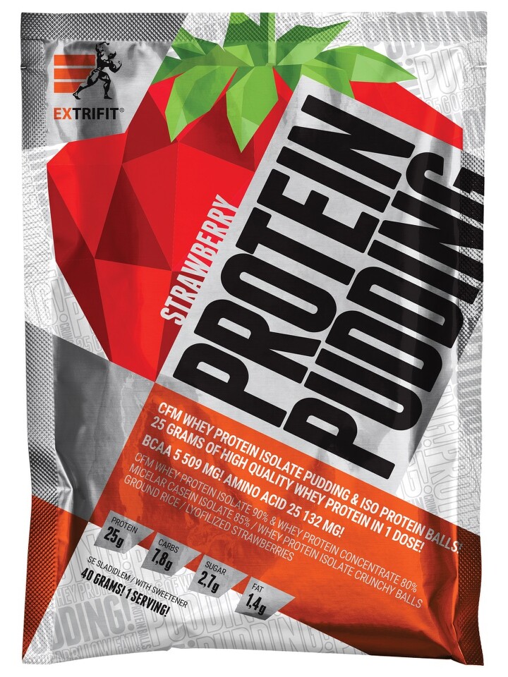 Protein Pudding 40 g strawberry, Extrifit