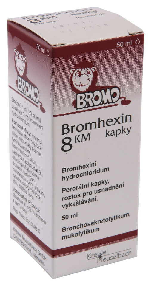 BROMHEXIN 8 KM KAPKY 8MG/ML perorální GTT SOL 1X50ML