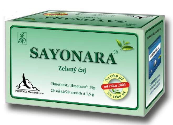 Sayonara zelený čaj 20x1.5g nálevové sáčky
