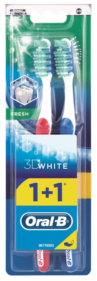 Oral-B zubní kart. 3D White Fresh 2ks - medium