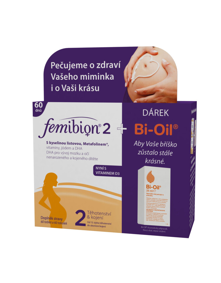 Femibion 2 s vit. D3 dvojbalení + Bi-Oil 25ml